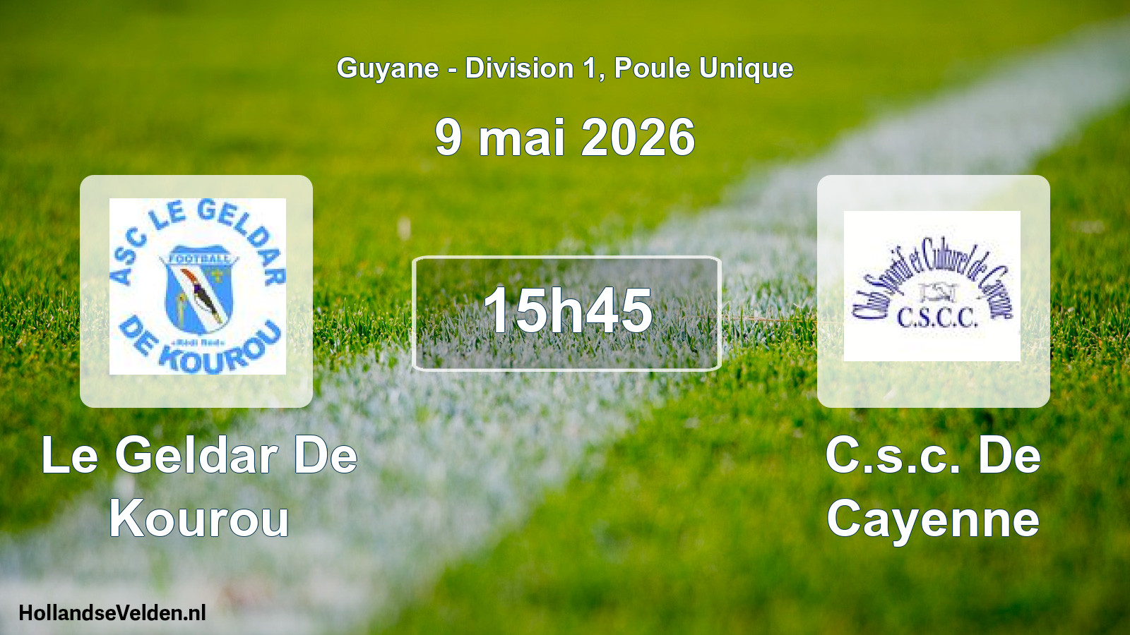 Match programmé: Le Geldar De Kourou - C.s.c. De Cayenne (9 mai 2026)