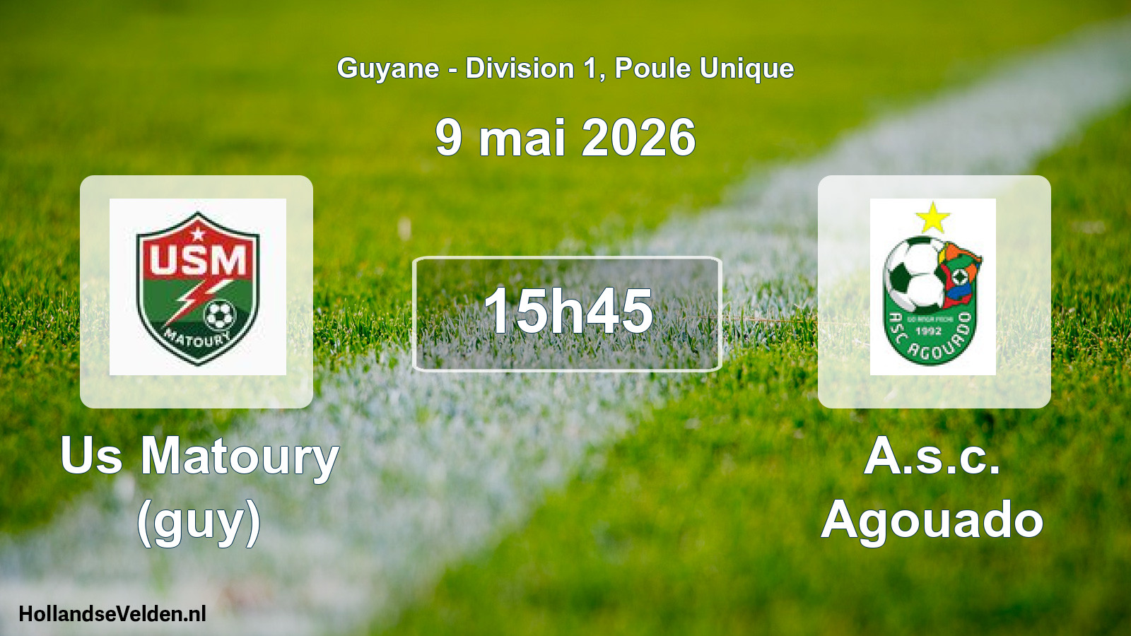 Scheduled Match: Us Matoury (guy) - A.s.c. Agouado (9 May 2026)