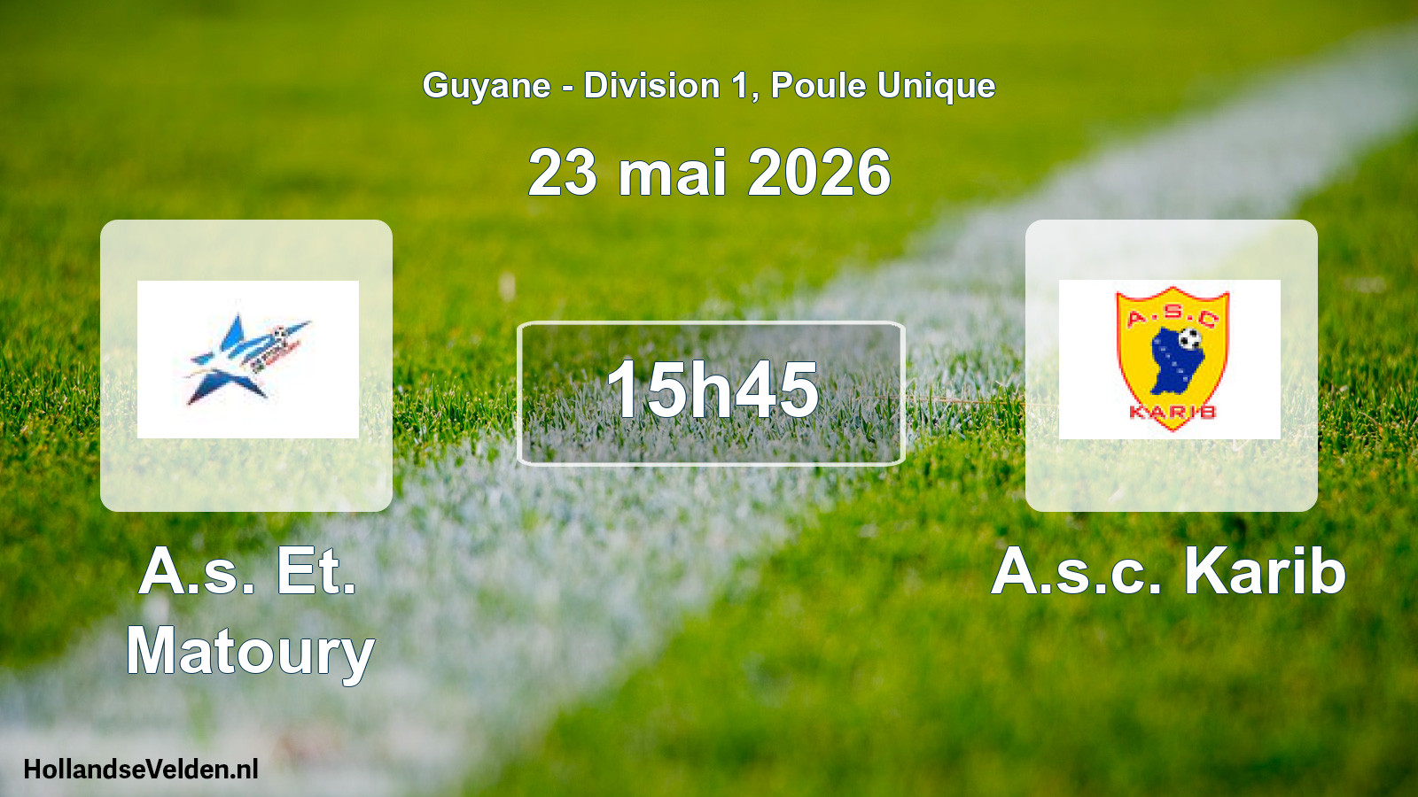 Match programmé: A.s. Et. Matoury - A.s.c. Karib (23 mai 2026)