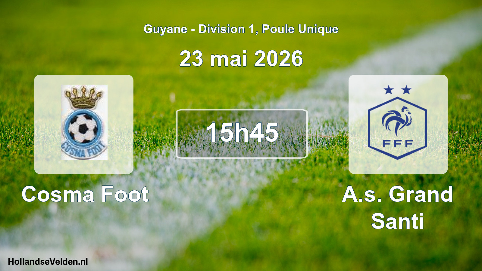 Match programmé: Cosma Foot - A.s. Grand Santi (23 mai 2026)