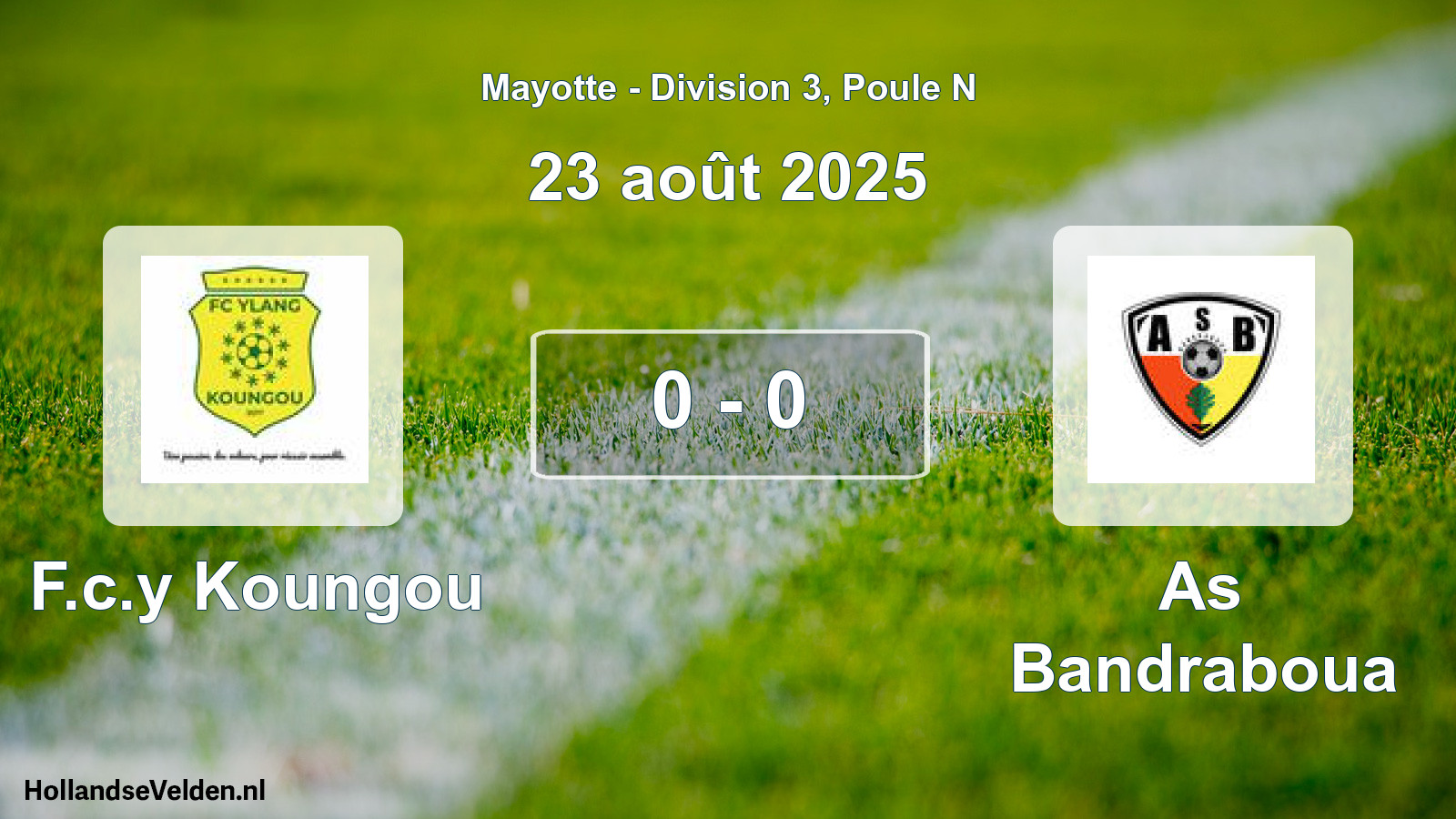 Match joué: F.c.y Koungou - As Bandraboua 0 - 0 (23 août 2025)