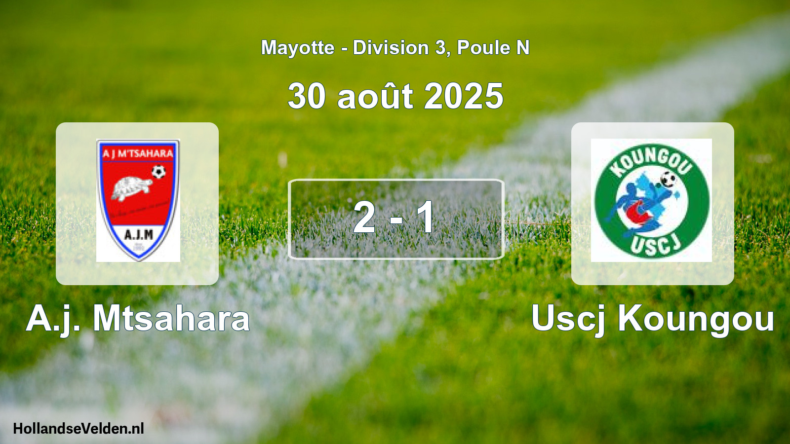 Match joué: A.j. Mtsahara - Uscj Koungou 2 - 1 (30 août 2025)