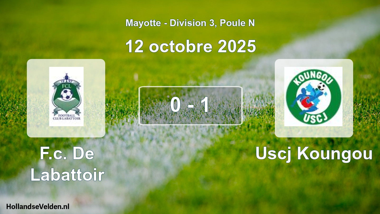 Total number of matches played: F.c. De Labattoir - Uscj Koungou 0 - 1 (12 October 2025)