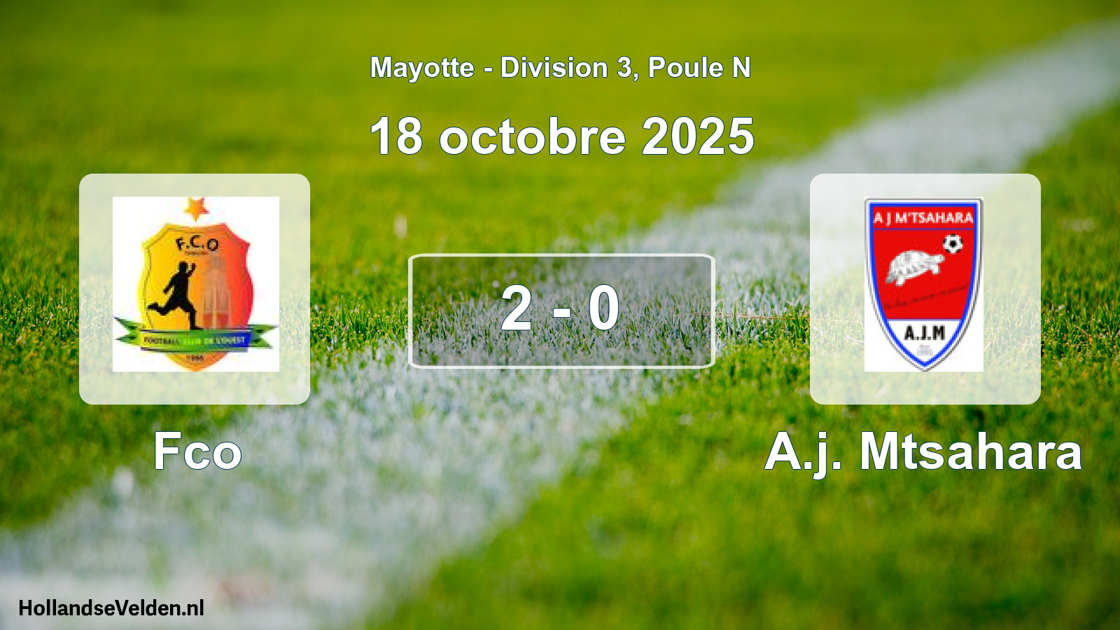 Gespeelde wedstrijd: Fco - A.j. Mtsahara 2 - 0 (18 oktober 2025)