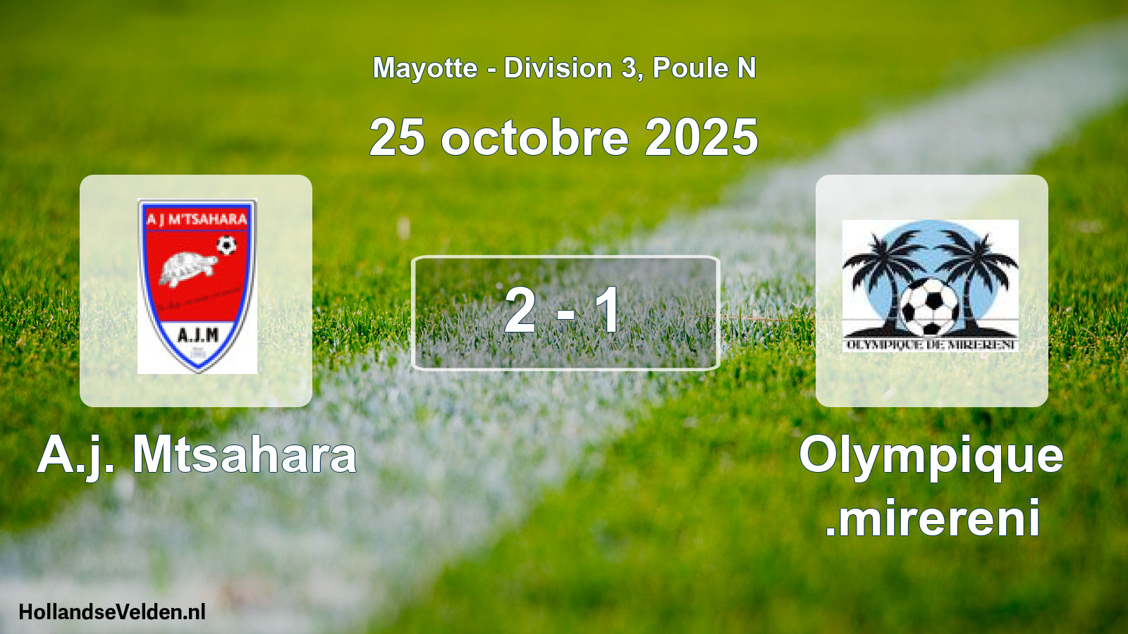Total number of matches played: A.j. Mtsahara - Olympique .mirereni 2 - 1 (25 October 2025)