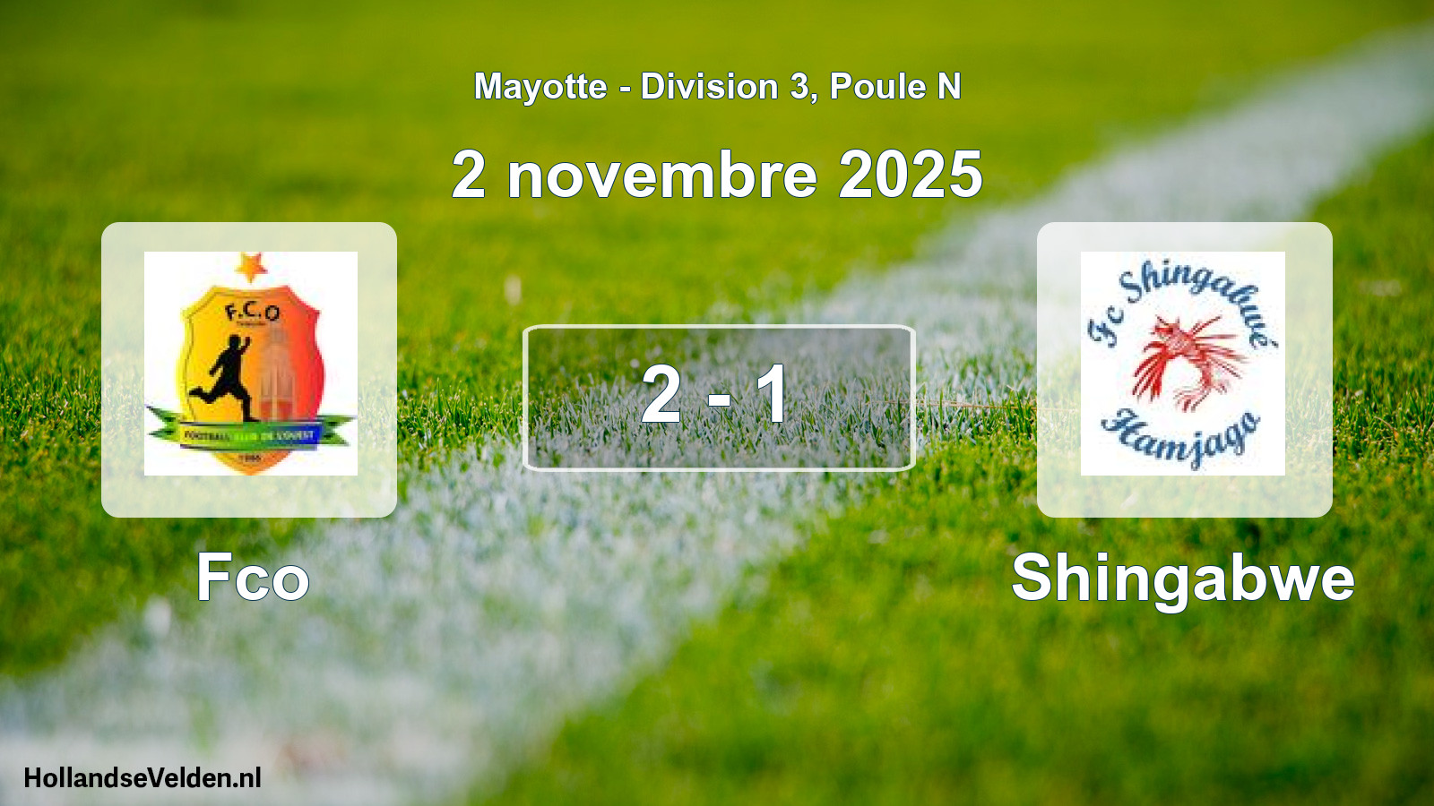 Match joué: Fco - Shingabwe 2 - 1 (2 novembre 2025)