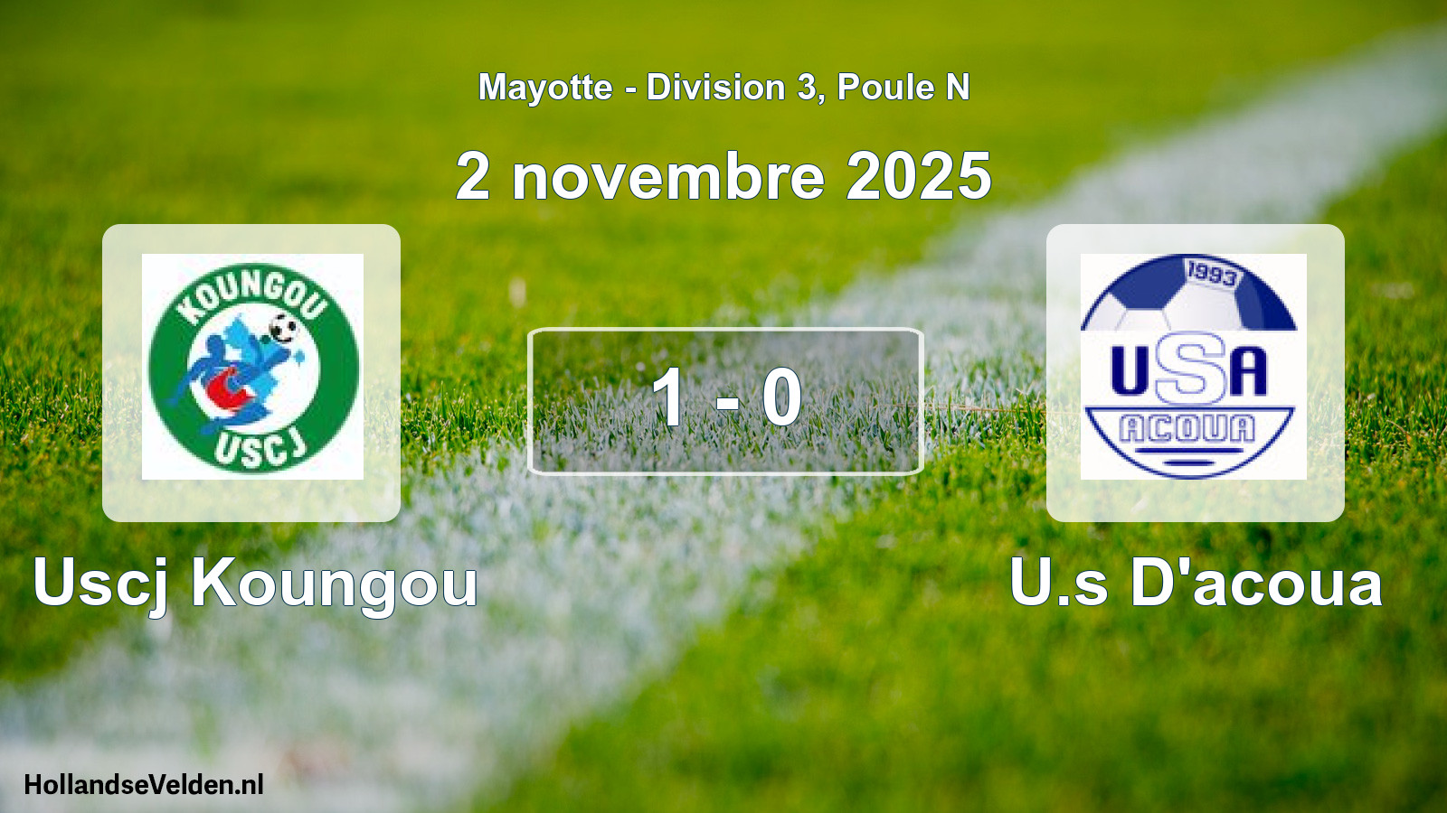 Match joué: Uscj Koungou - U.s D'acoua 1 - 0 (2 novembre 2025)