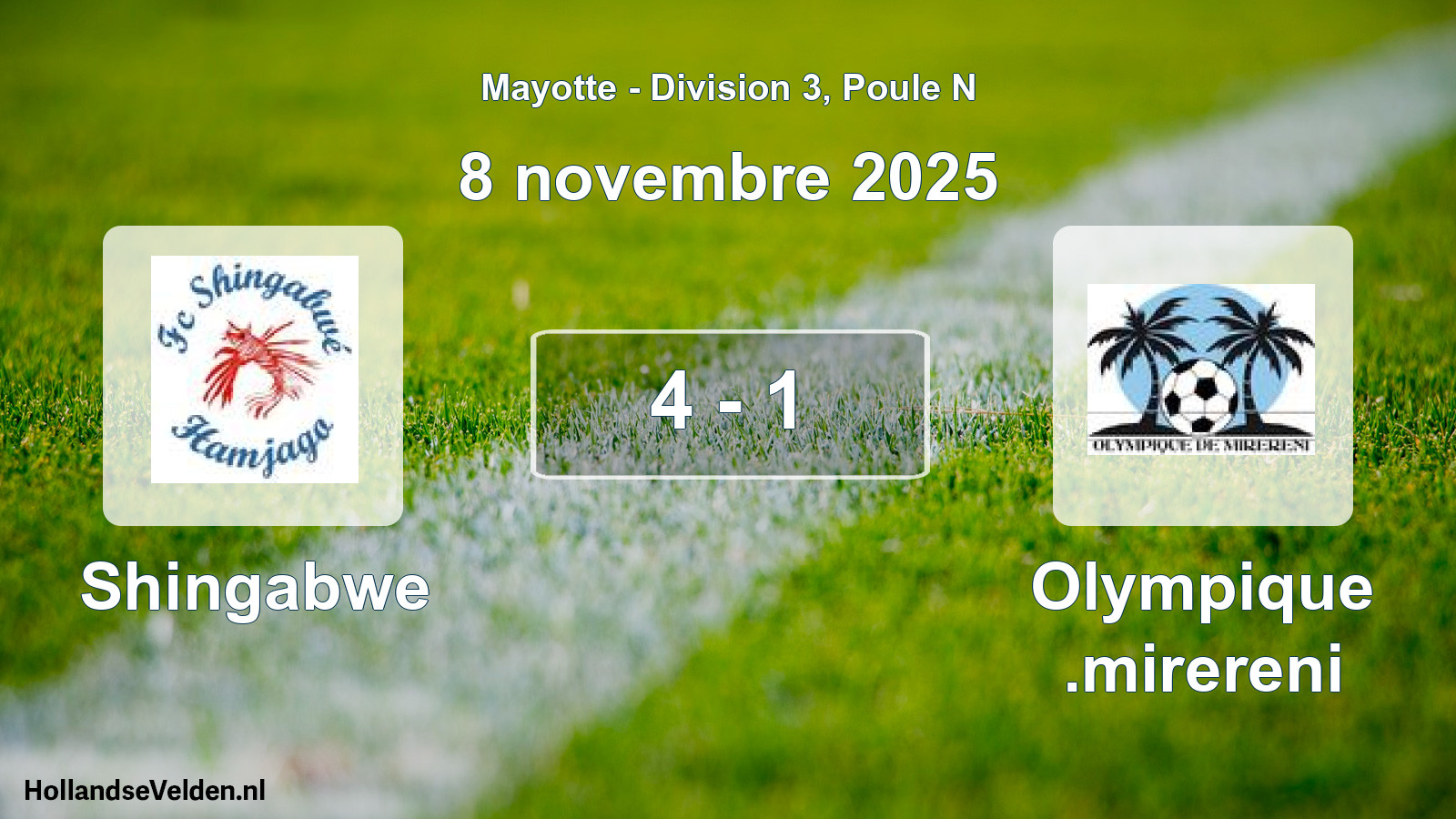 Match joué: Shingabwe - Olympique .mirereni 4 - 1 (8 novembre 2025)