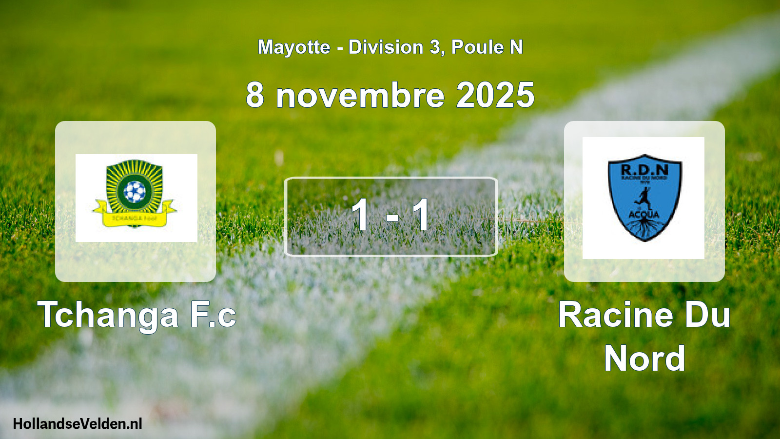 Total number of matches played: Tchanga F.c - Racine Du Nord 1 - 1 (8 November 2025)