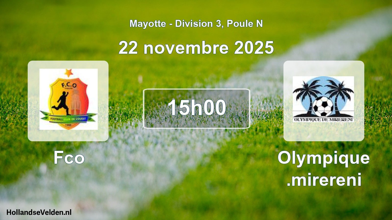 Match programmé: Fco - Olympique .mirereni (22 novembre 2025)