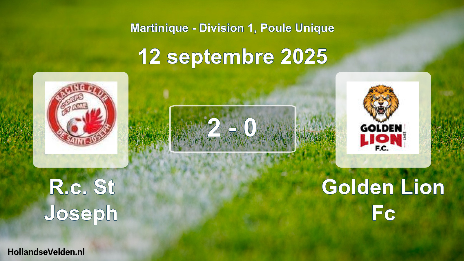 Gespeelde wedstrijd: R.c. St Joseph - Golden Lion Fc 2 - 0 (12 september 2025)