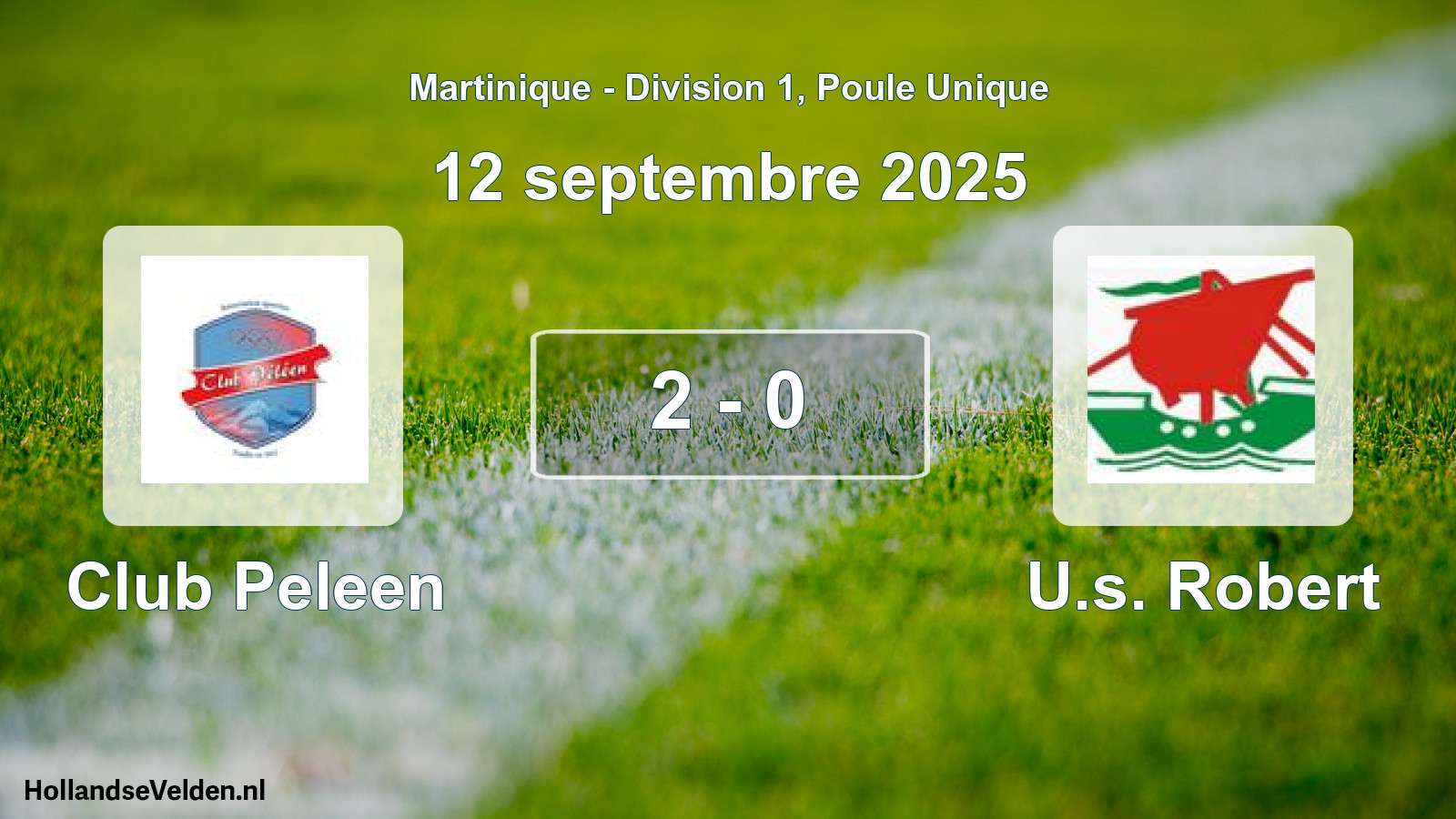Total number of matches played: Club Peleen - U.s. Robert 2 - 0 (12 September 2025)