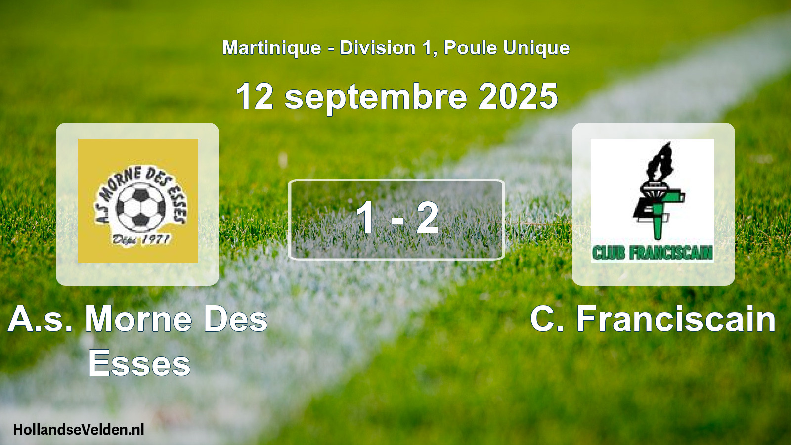 Total number of matches played: A.s. Morne Des Esses - C. Franciscain 1 - 2 (12 September 2025)