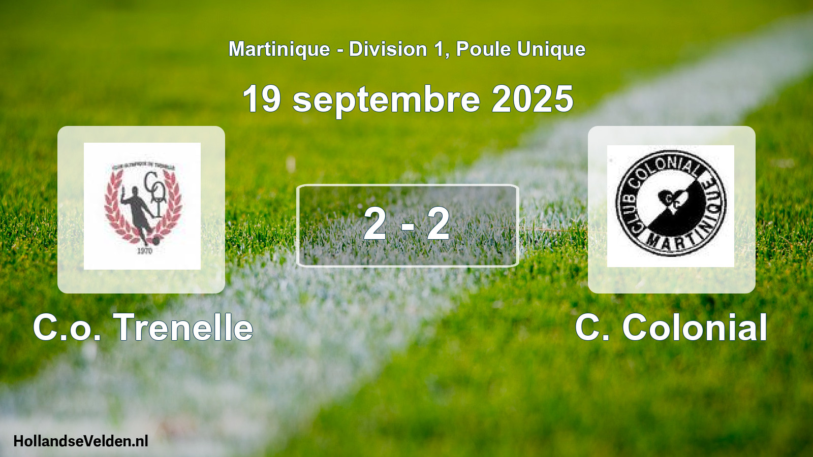 Total number of matches played: C.o. Trenelle - C. Colonial 2 - 2 (19 September 2025)