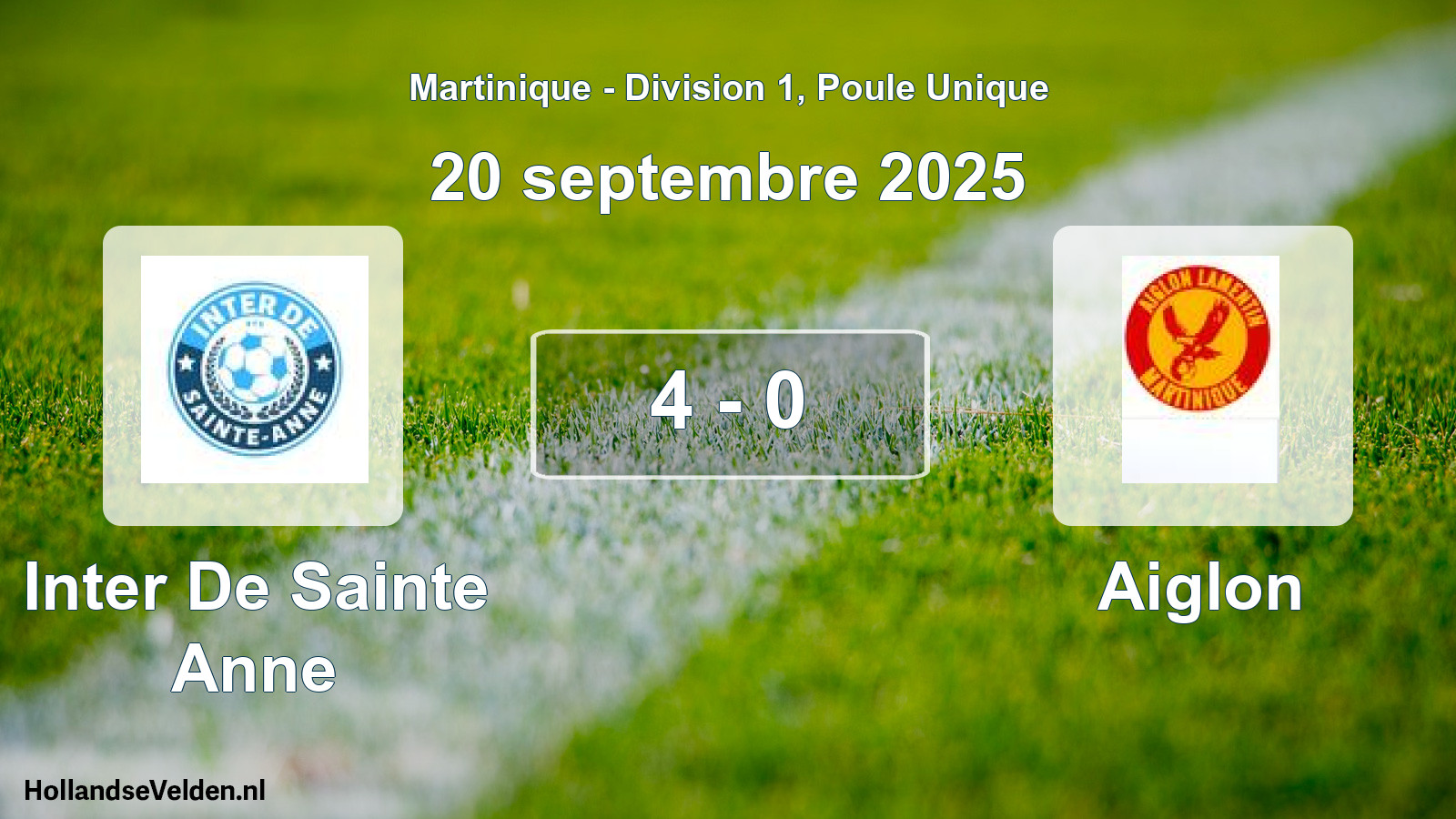 Match joué: Inter De Sainte Anne - Aiglon 4 - 0 (20 septembre 2025)