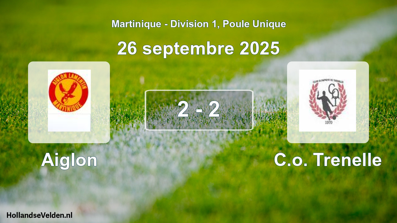 Total number of matches played: Aiglon - C.o. Trenelle 2 - 2 (26 September 2025)