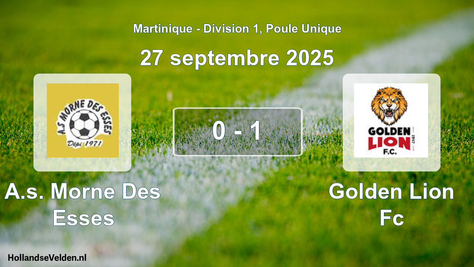 Match joué: A.s. Morne Des Esses - Golden Lion Fc 0 - 1 (27 septembre 2025)