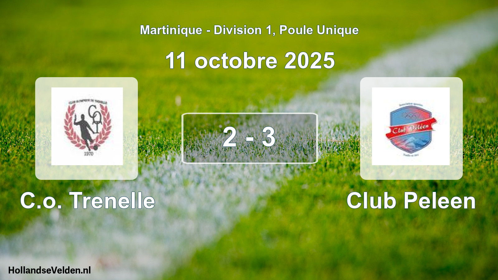Match joué: C.o. Trenelle - Club Peleen 2 - 3 (11 octobre 2025)