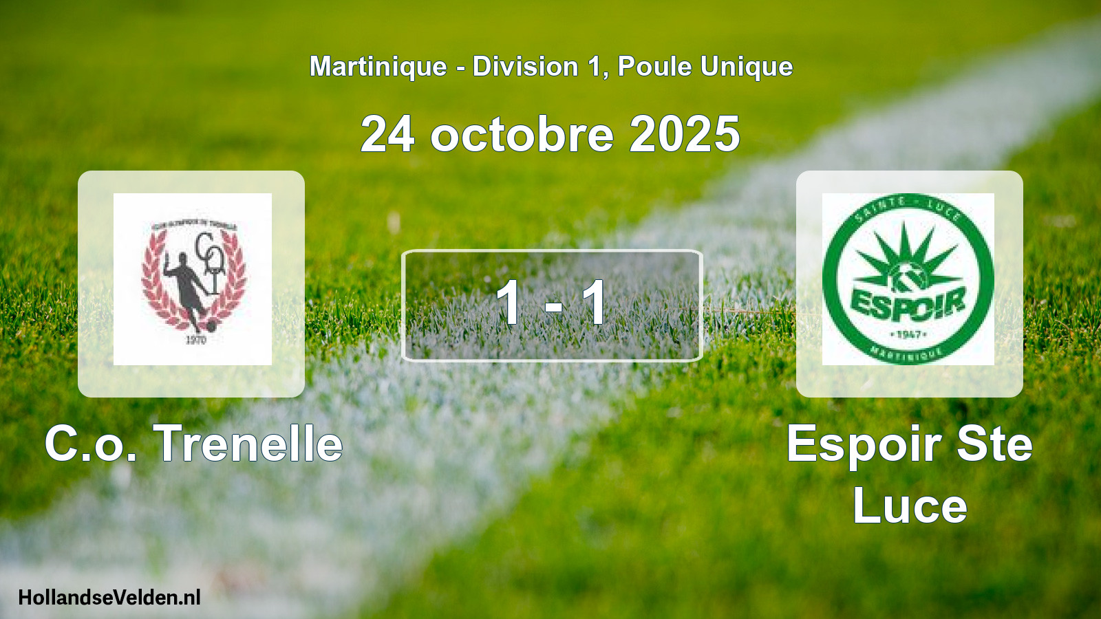 Gespeelde wedstrijd: C.o. Trenelle - Espoir Ste Luce 1 - 1 (24 oktober 2025)