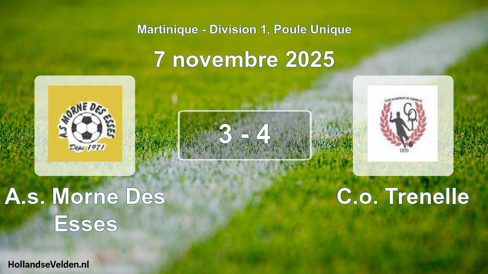 Match joué: A.s. Morne Des Esses - C.o. Trenelle 3 - 4 (7 novembre 2025)