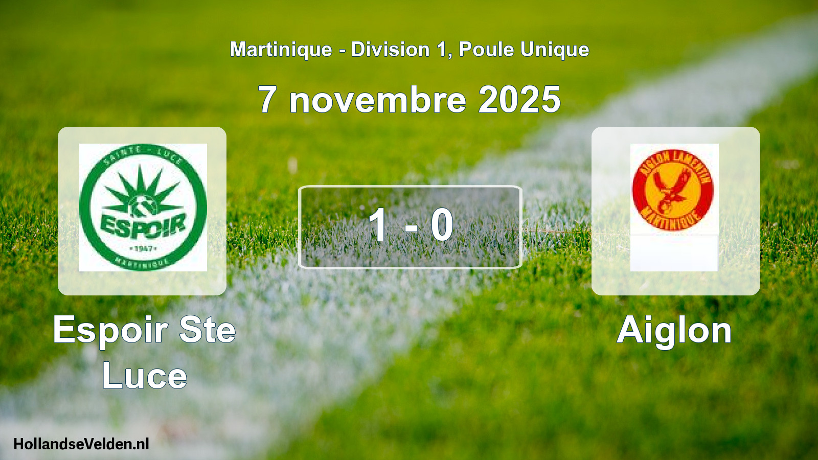 Match joué: Espoir Ste Luce - Aiglon 1 - 0 (7 novembre 2025)