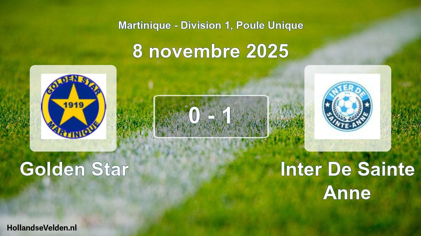 Match joué: Golden Star - Inter De Sainte Anne 0 - 1 (8 novembre 2025)