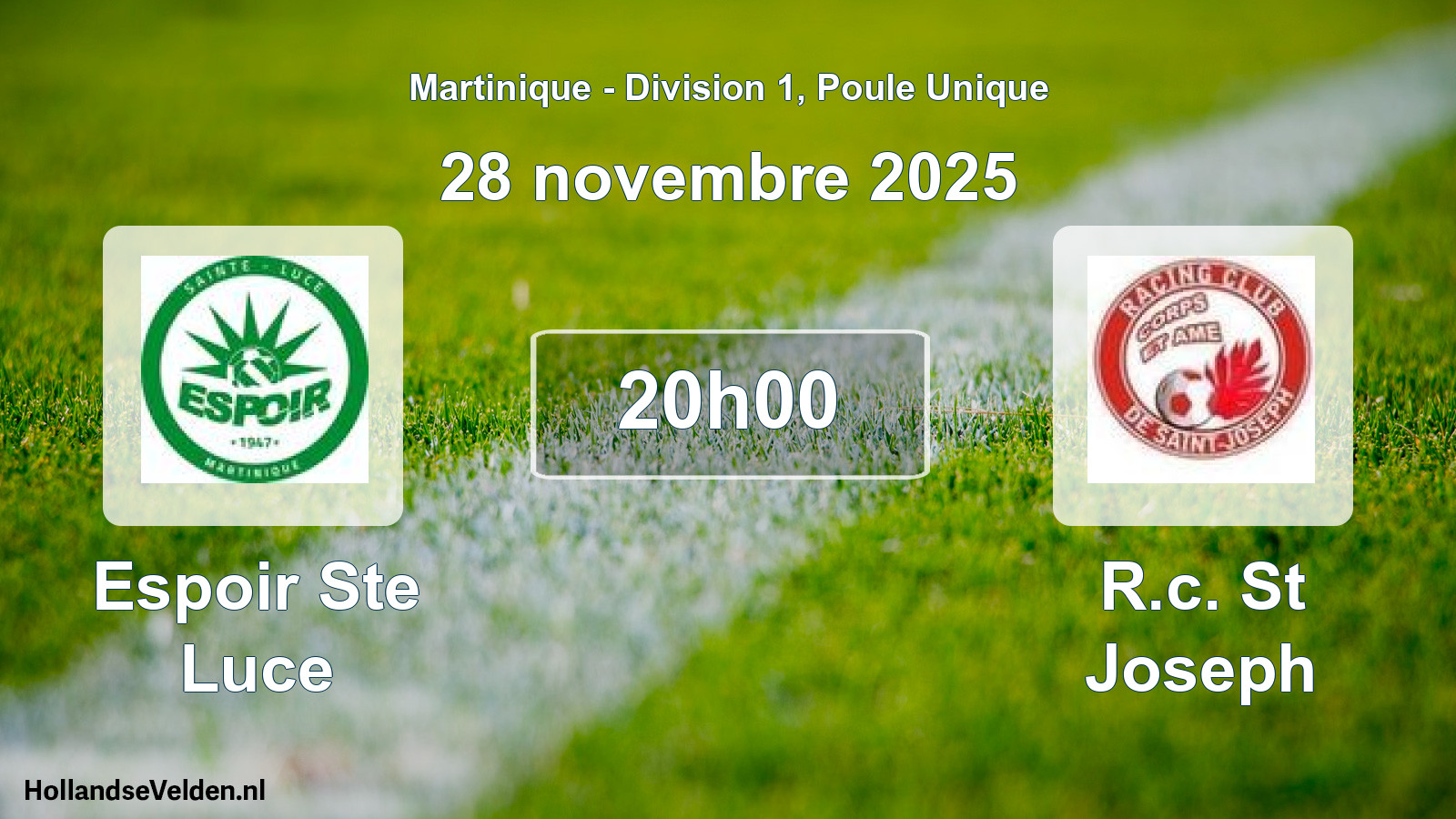 Match programmé: Espoir Ste Luce - R.c. St Joseph (28 novembre 2025)