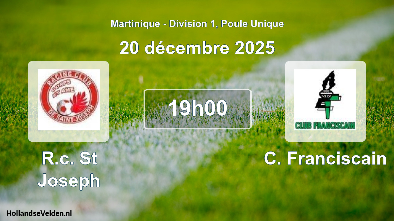 Match programmé: R.c. St Joseph - C. Franciscain (20 décembre 2025)