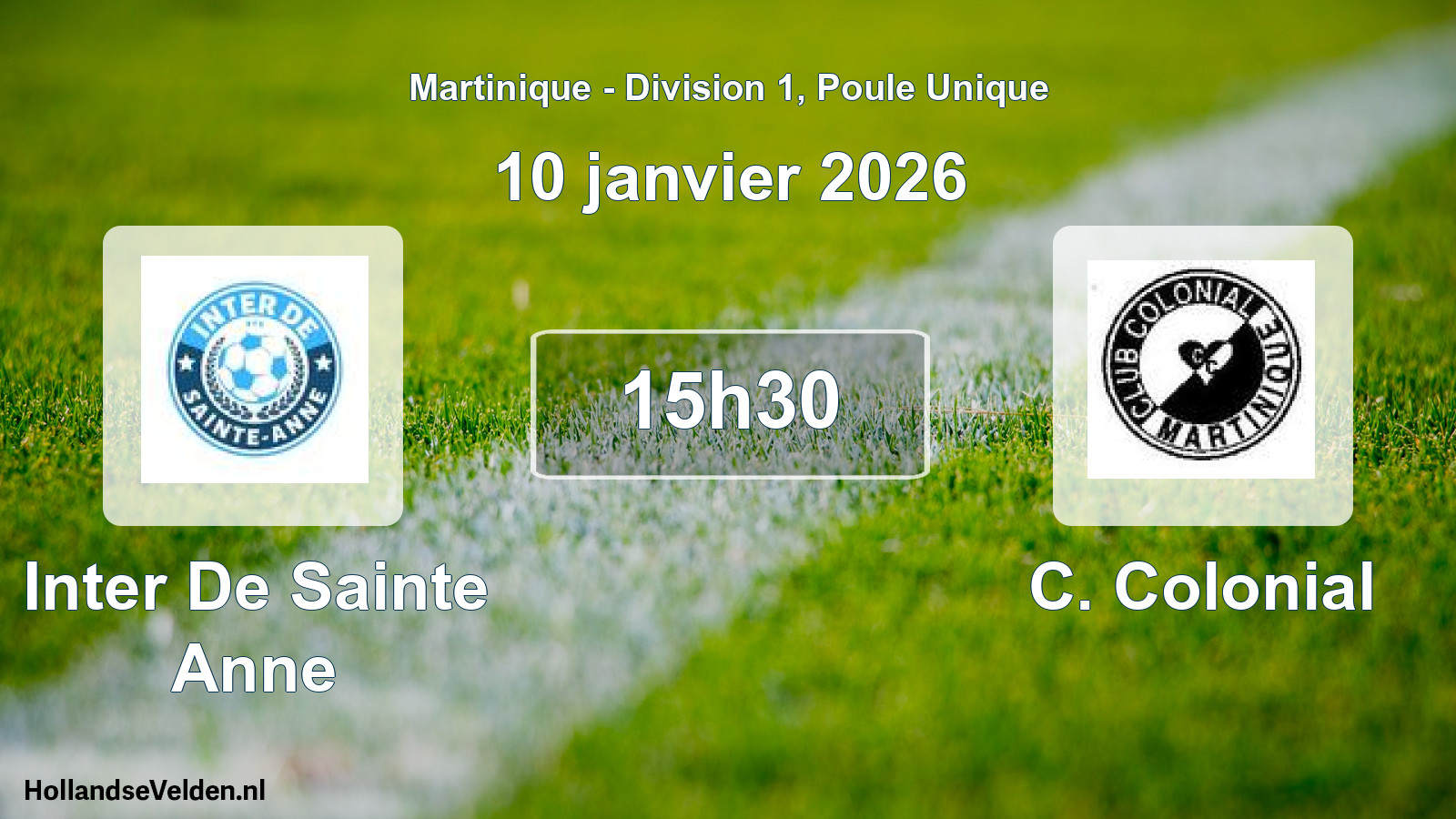Match programmé: Inter De Sainte Anne - C. Colonial (10 janvier 2026)