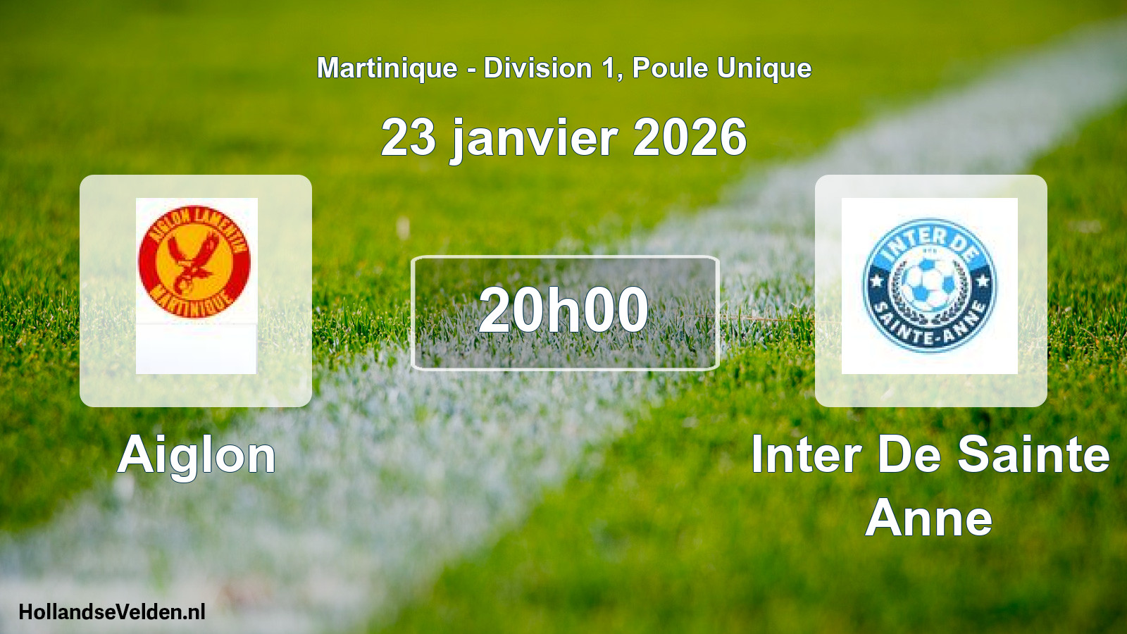 Match programmé: Aiglon - Inter De Sainte Anne (23 janvier 2026)