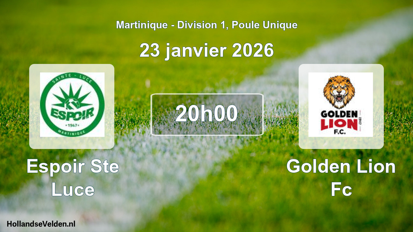 Scheduled Match: Espoir Ste Luce - Golden Lion Fc (23 January 2026)