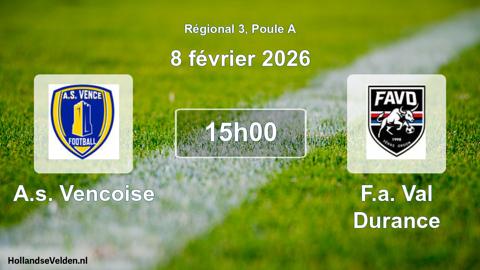 Scheduled Match: A.s. Vencoise - F.a. Val Durance (8 February 2026)