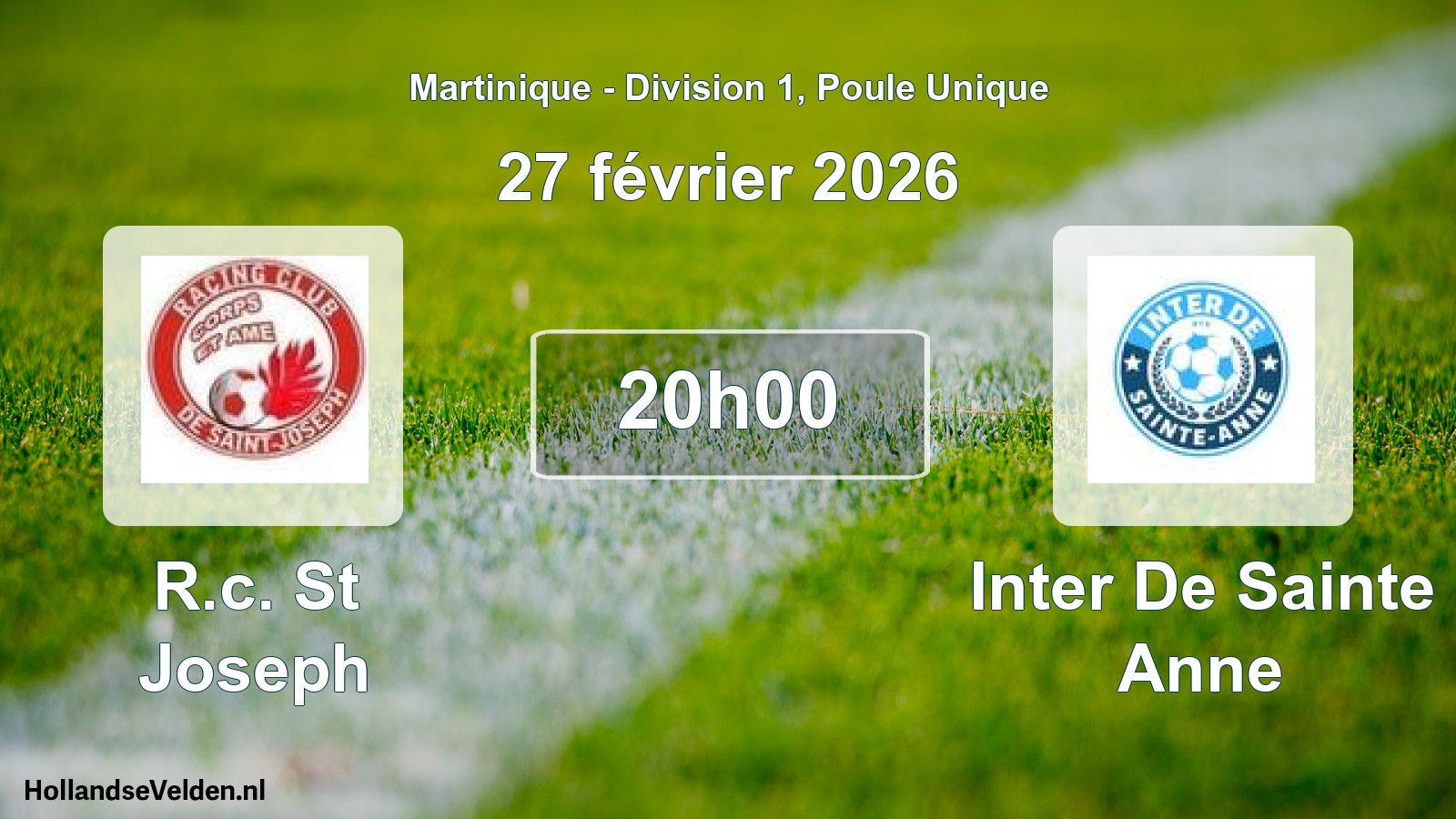 Scheduled Match: R.c. St Joseph - Inter De Sainte Anne (27 February 2026)