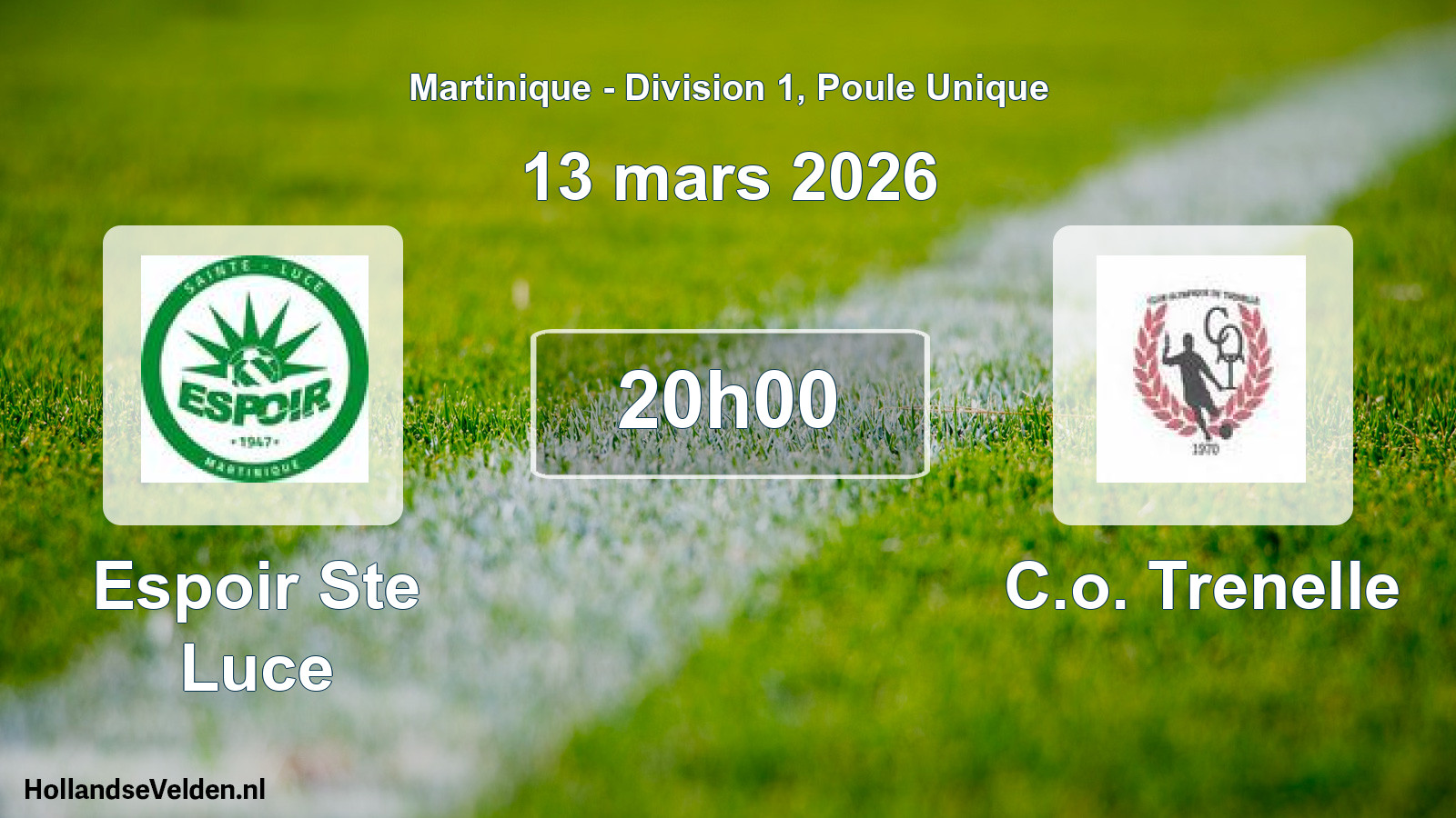 Scheduled Match: Espoir Ste Luce - C.o. Trenelle (13 March 2026)