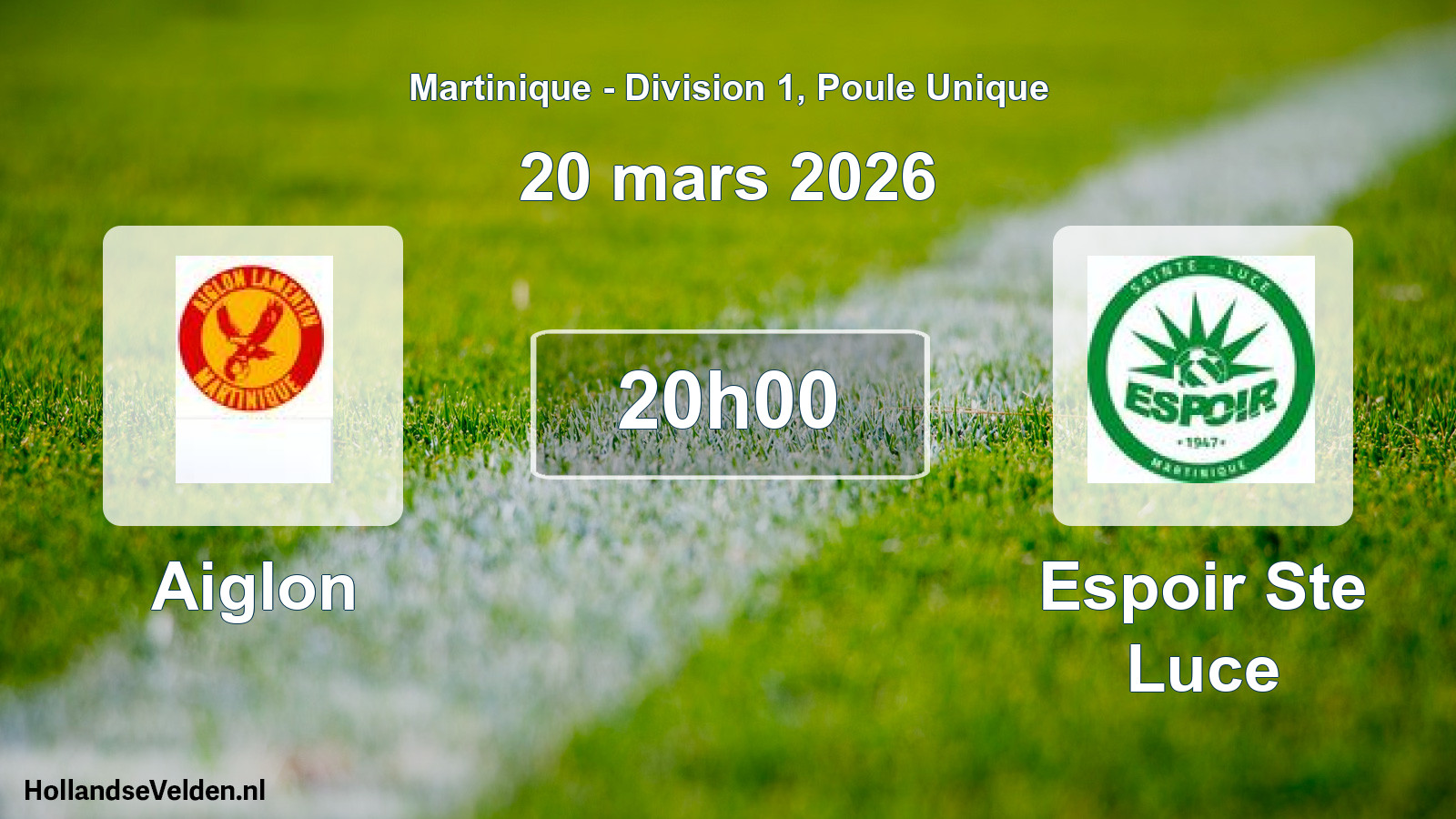 Geplande wedstrijd: Aiglon - Espoir Ste Luce (20 maart 2026)