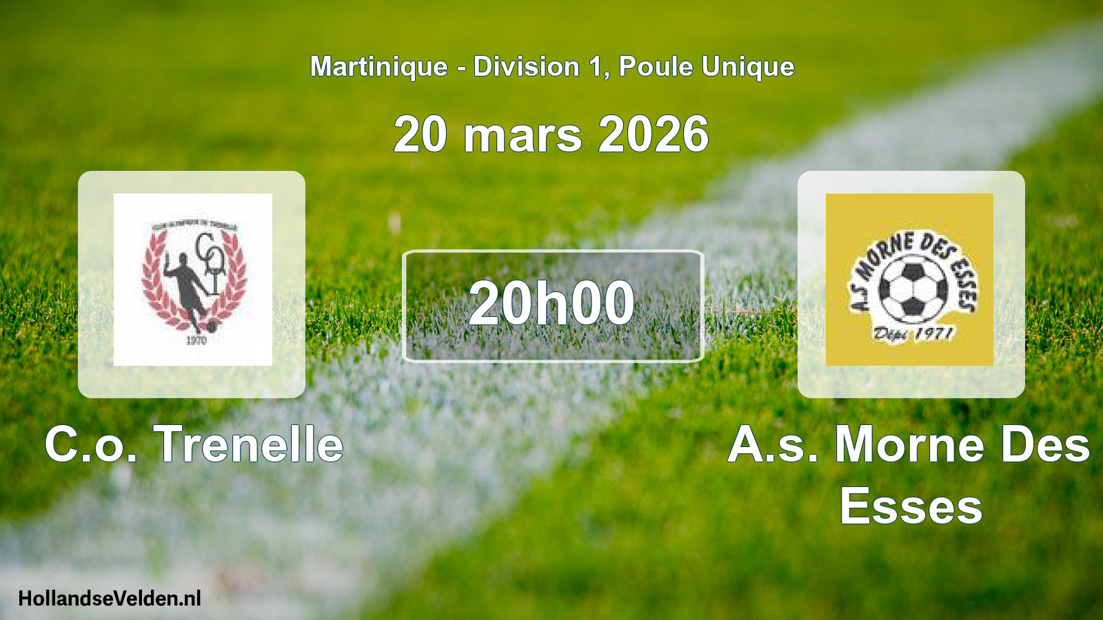Match programmé: C.o. Trenelle - A.s. Morne Des Esses (20 mars 2026)