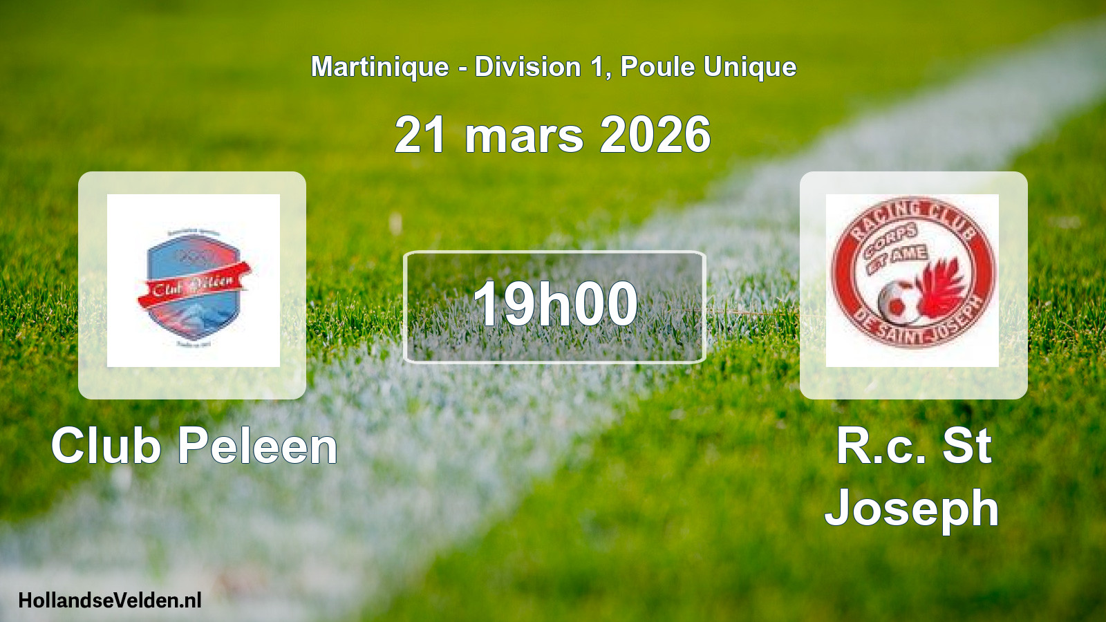 Geplande wedstrijd: Club Peleen - R.c. St Joseph (21 maart 2026)