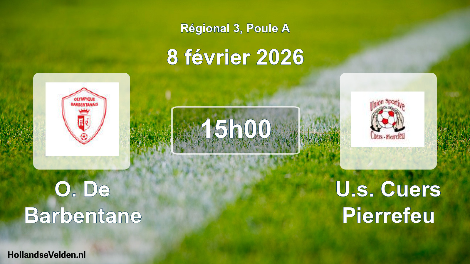 Scheduled Match: O. De Barbentane - U.s. Cuers Pierrefeu (8 February 2026)