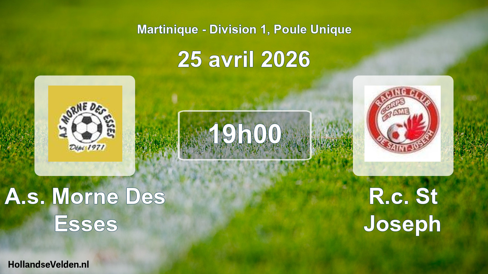 Match programmé: A.s. Morne Des Esses - R.c. St Joseph (25 avril 2026)