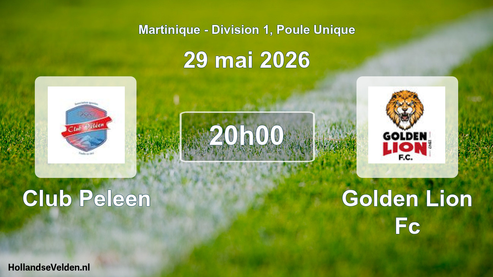 Geplande wedstrijd: Club Peleen - Golden Lion Fc (29 mei 2026)