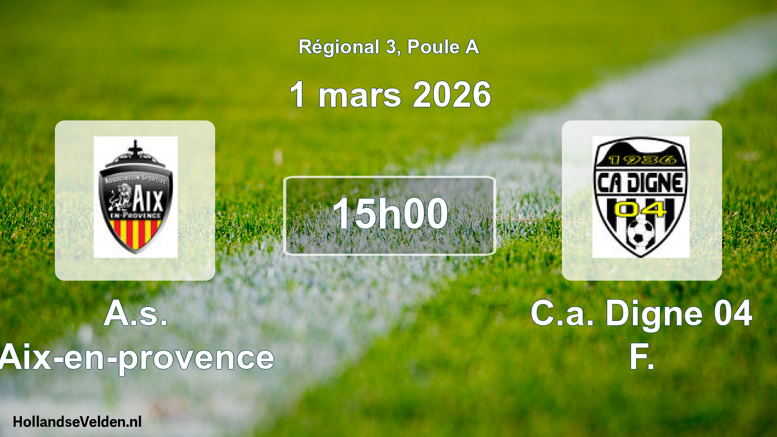 Geplande wedstrijd: A.s. Aix-en-provence - C.a. Digne 04 F. (1 maart 2026)