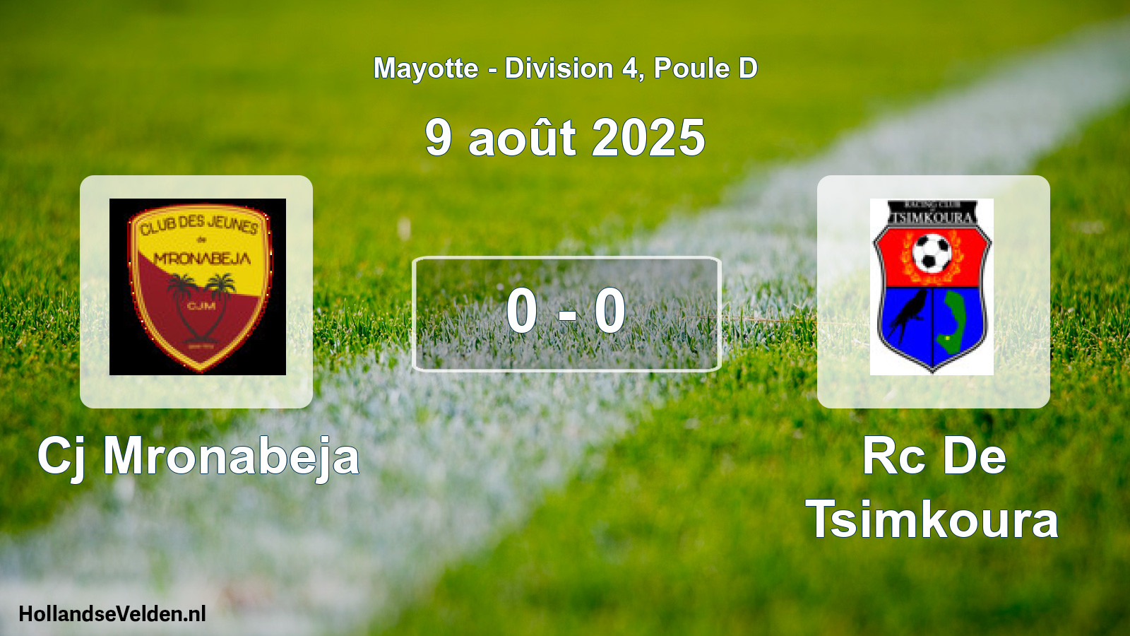 Gespeelde wedstrijd: Cj Mronabeja - Rc De Tsimkoura 0 - 0 (9 augustus 2025)
