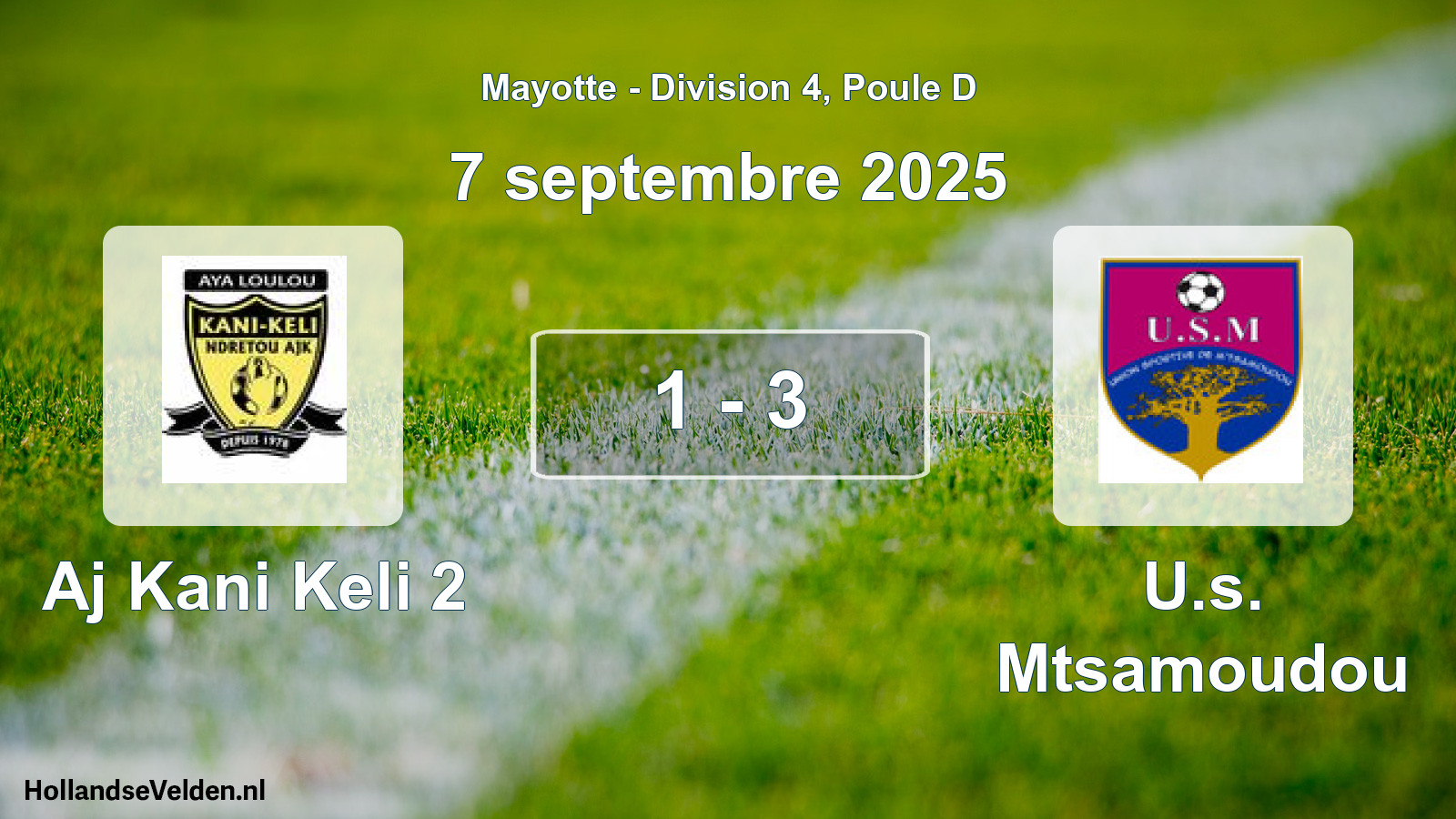 Total number of matches played: Aj Kani Keli 2 - U.s. Mtsamoudou 1 - 3 (7 September 2025)