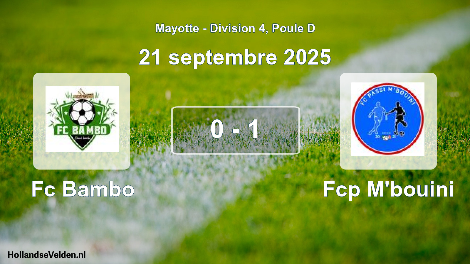 Match joué: Fc Bambo - Fcp M'bouini 0 - 1 (21 septembre 2025)