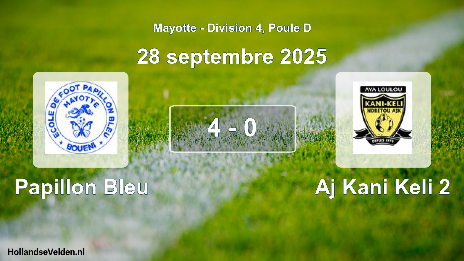 Total number of matches played: Papillon Bleu - Aj Kani Keli 2 4 - 0 (28 September 2025)