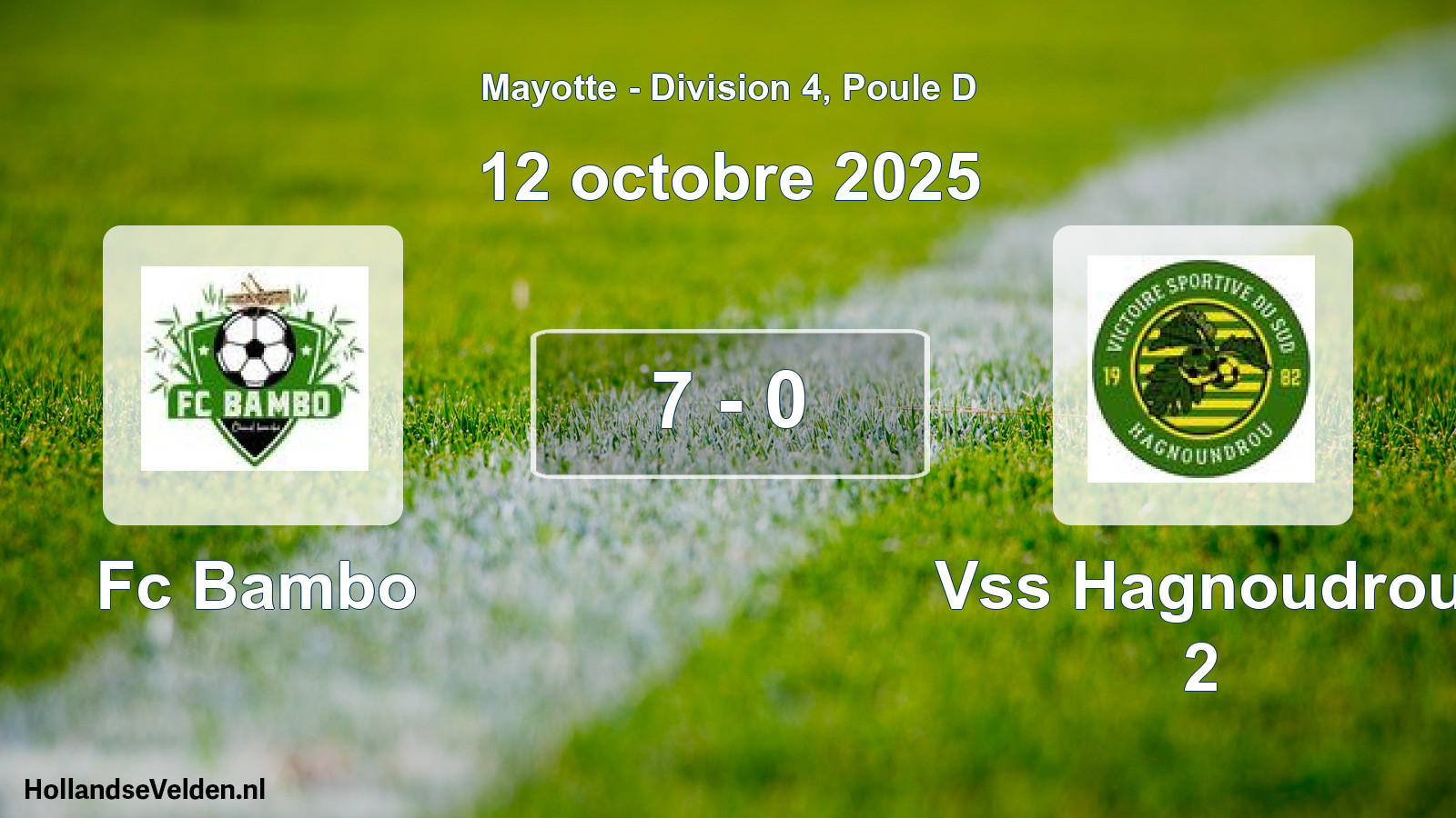 Match joué: Fc Bambo - Vss Hagnoudrou 2 7 - 0 (12 octobre 2025)