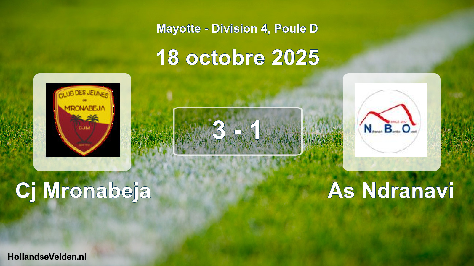 Gespeelde wedstrijd: Cj Mronabeja - As Ndranavi 3 - 1 (18 oktober 2025)
