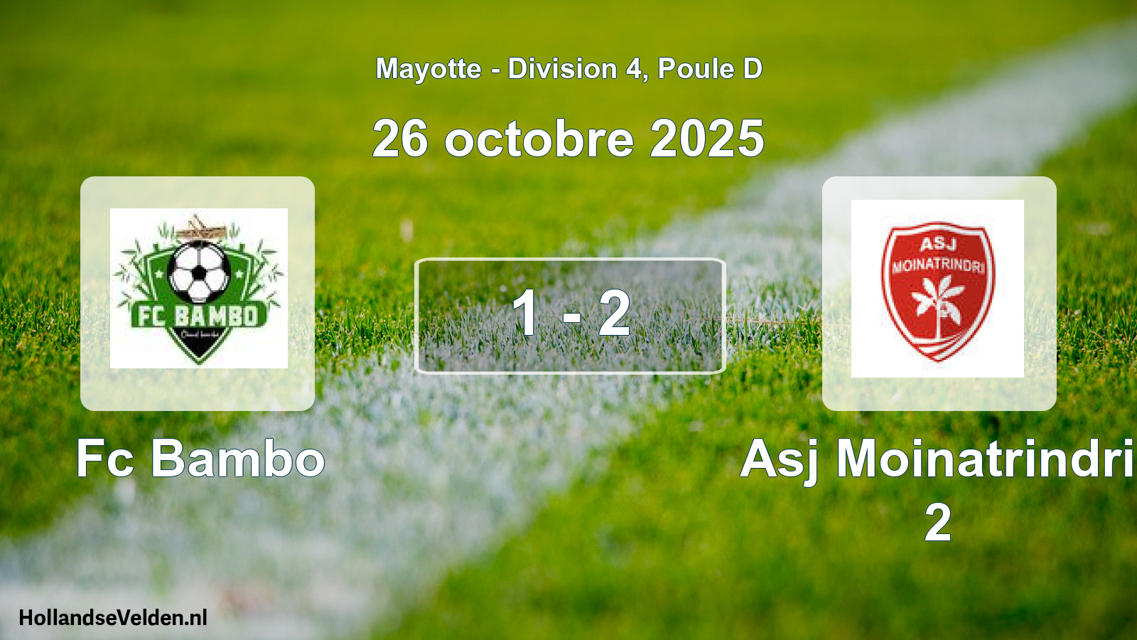 Match joué: Fc Bambo - Asj Moinatrindri 2 1 - 2 (26 octobre 2025)