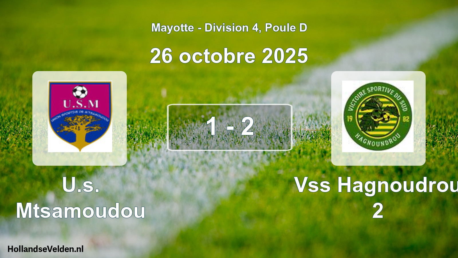 Match joué: U.s. Mtsamoudou - Vss Hagnoudrou 2 1 - 2 (26 octobre 2025)