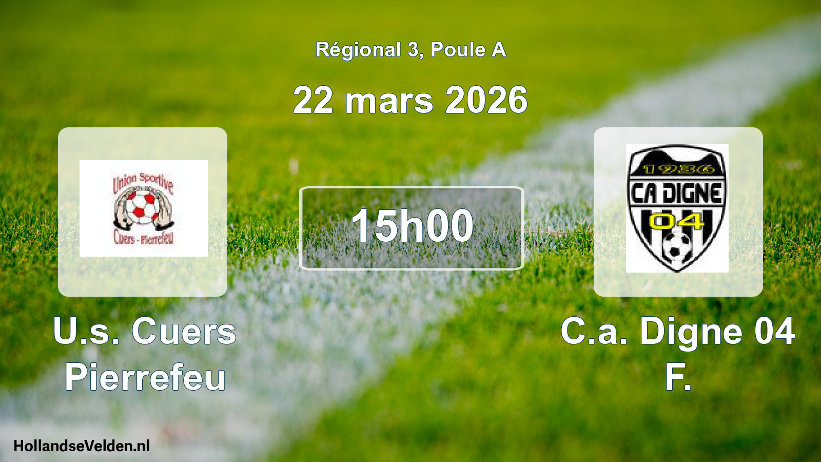 Scheduled Match: U.s. Cuers Pierrefeu - C.a. Digne 04 F. (22 March 2026)
